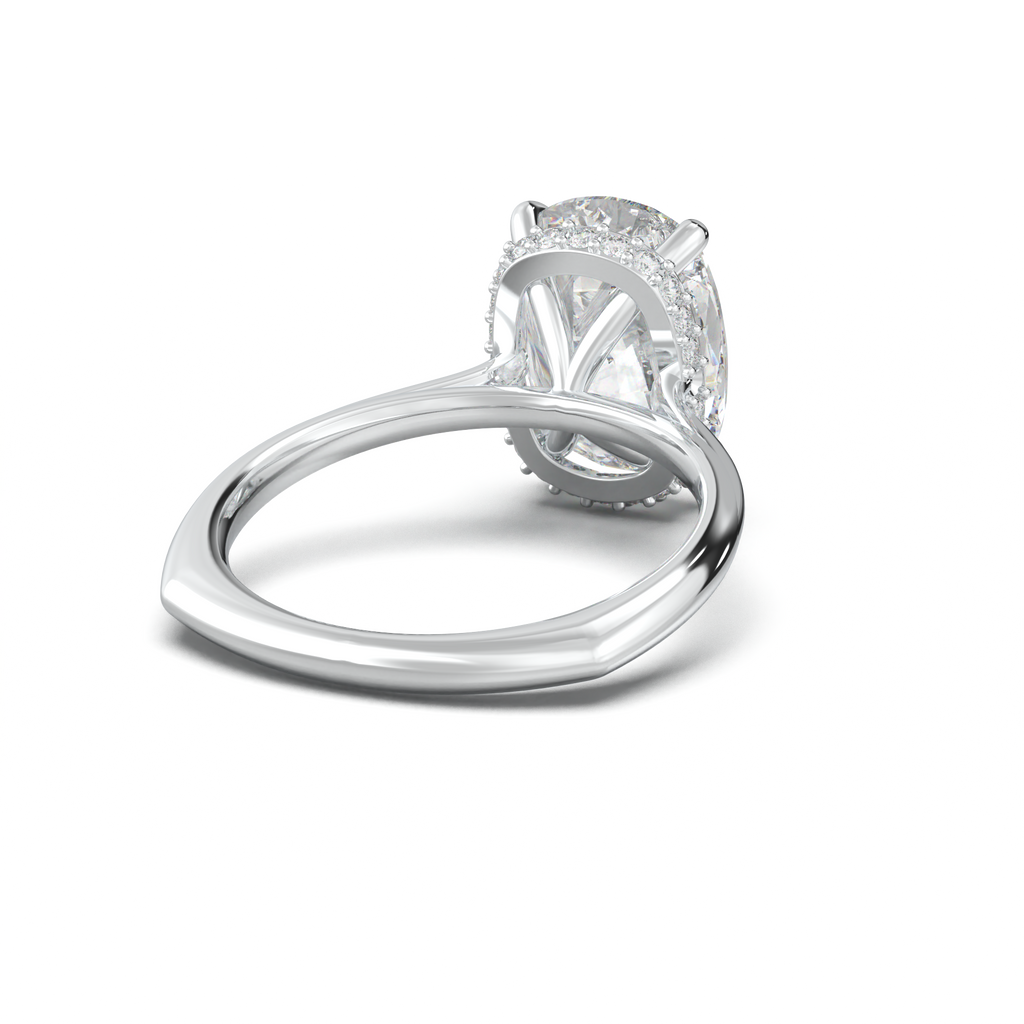 Cushion Hidden Halo Engagement Ring