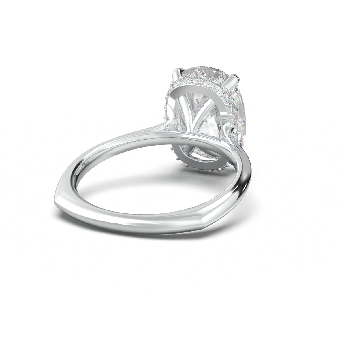 Cushion Hidden Halo Engagement Ring