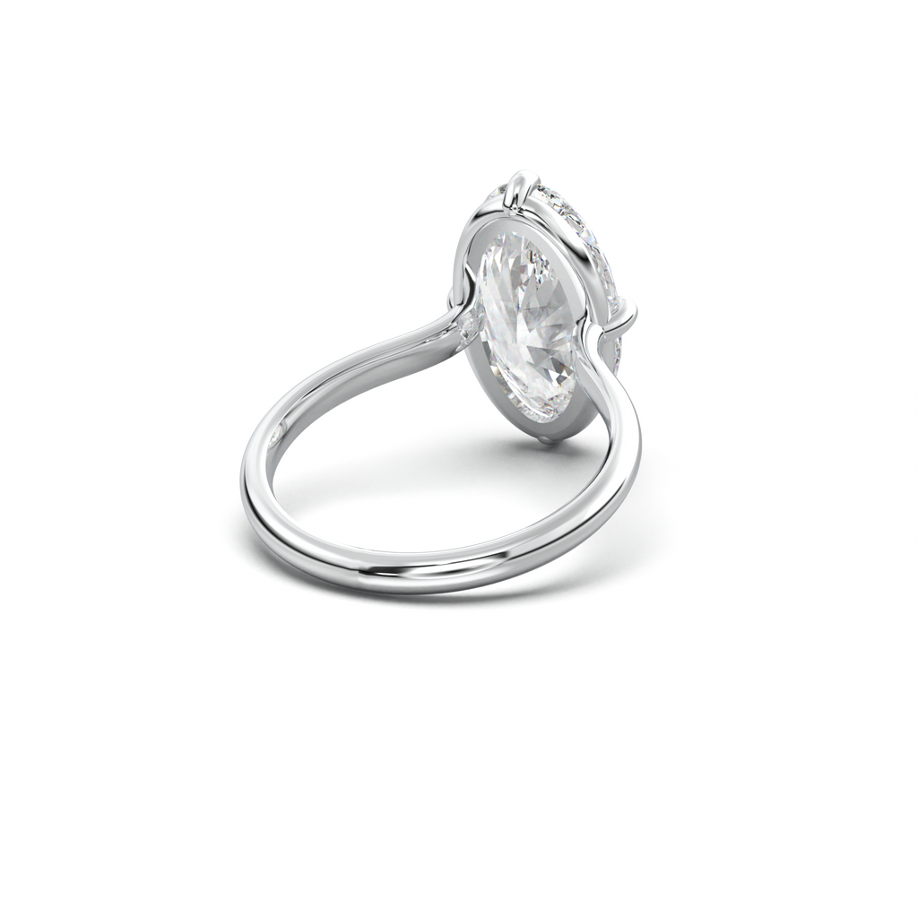 Elongated Moval Solitaire Engagement Ring