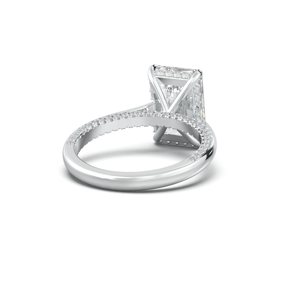 Radiant Pavé Hidden Halo Engagement Ring
