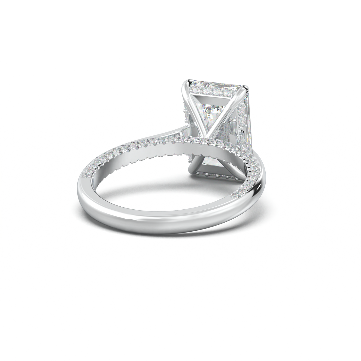 Radiant Pavé Hidden Halo Engagement Ring