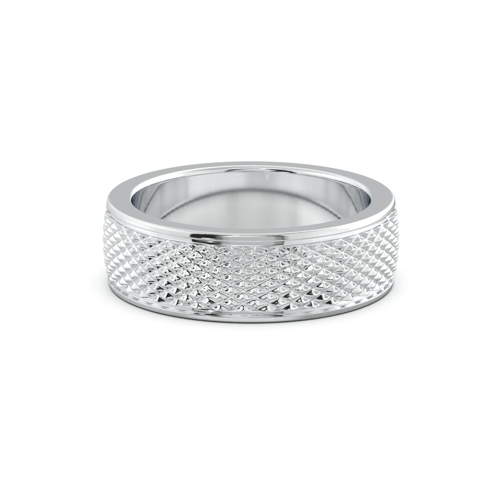 Diamond-Cut Textured Men's Wedding Band