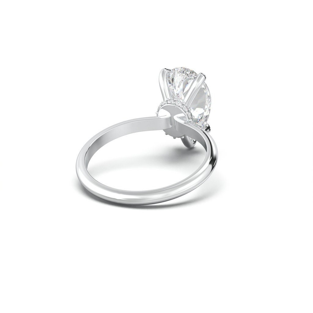 Pear Hidden Halo Engagement Ring