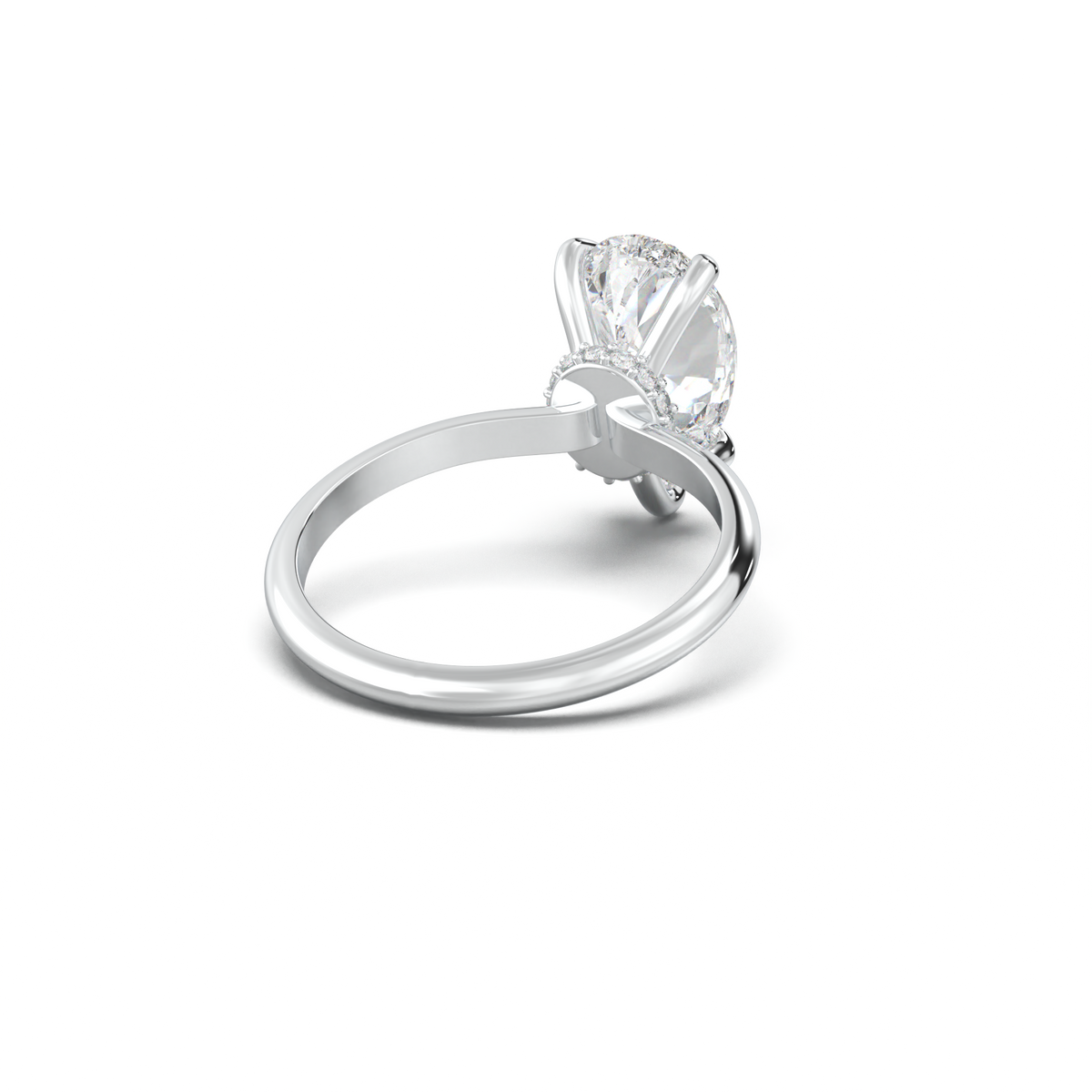 Pear Hidden Halo Engagement Ring