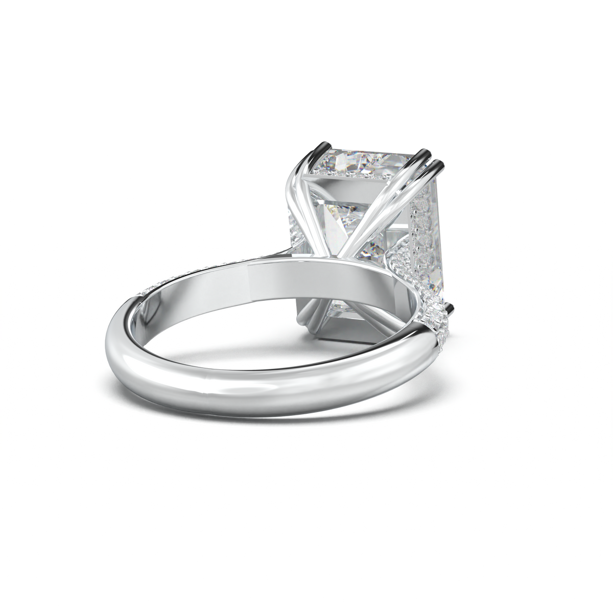 Emerald Double Pavé Engagement Ring