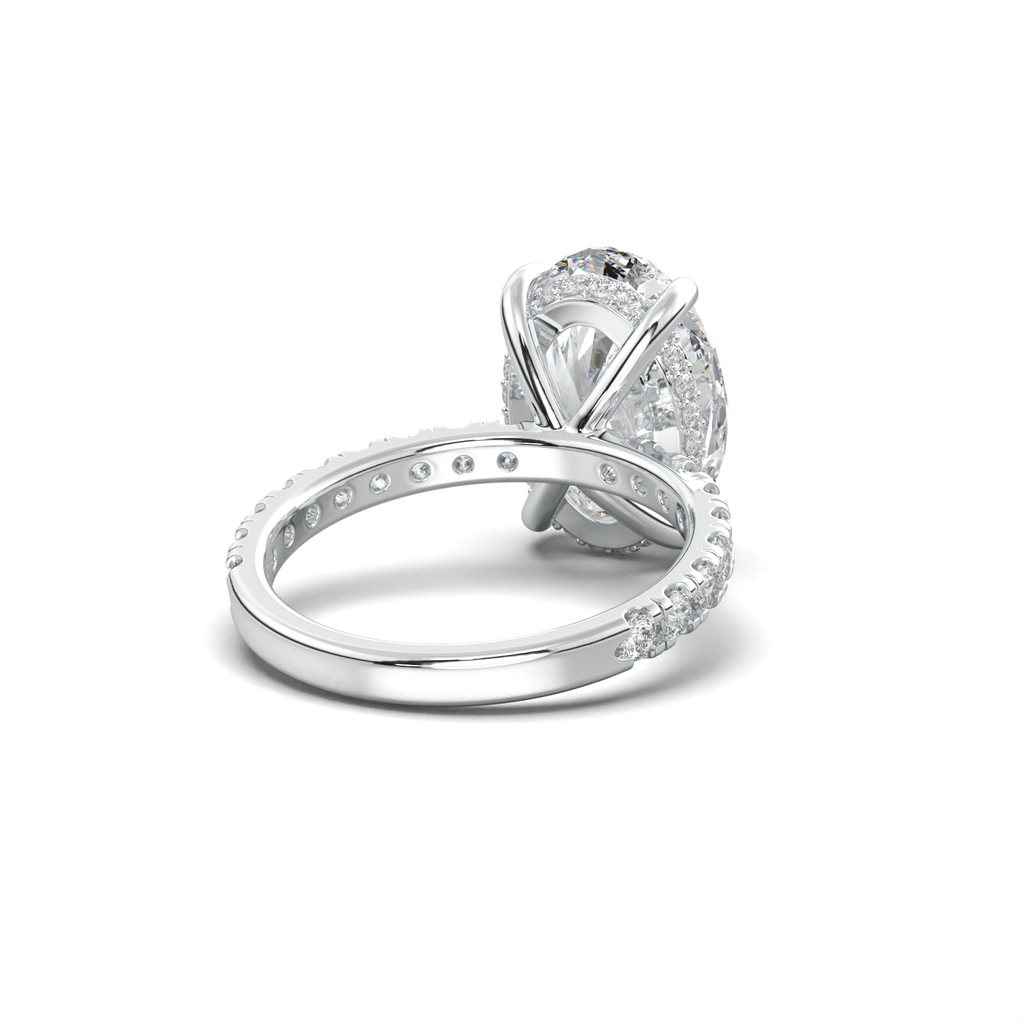 Oval Pavé Hidden Halo Engagement Ring