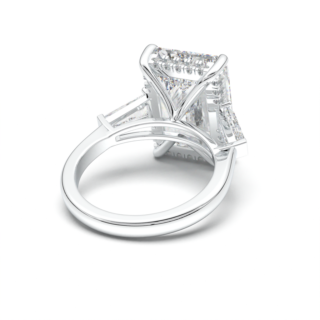 Radiant Baguette Hidden Halo Engagement Ring