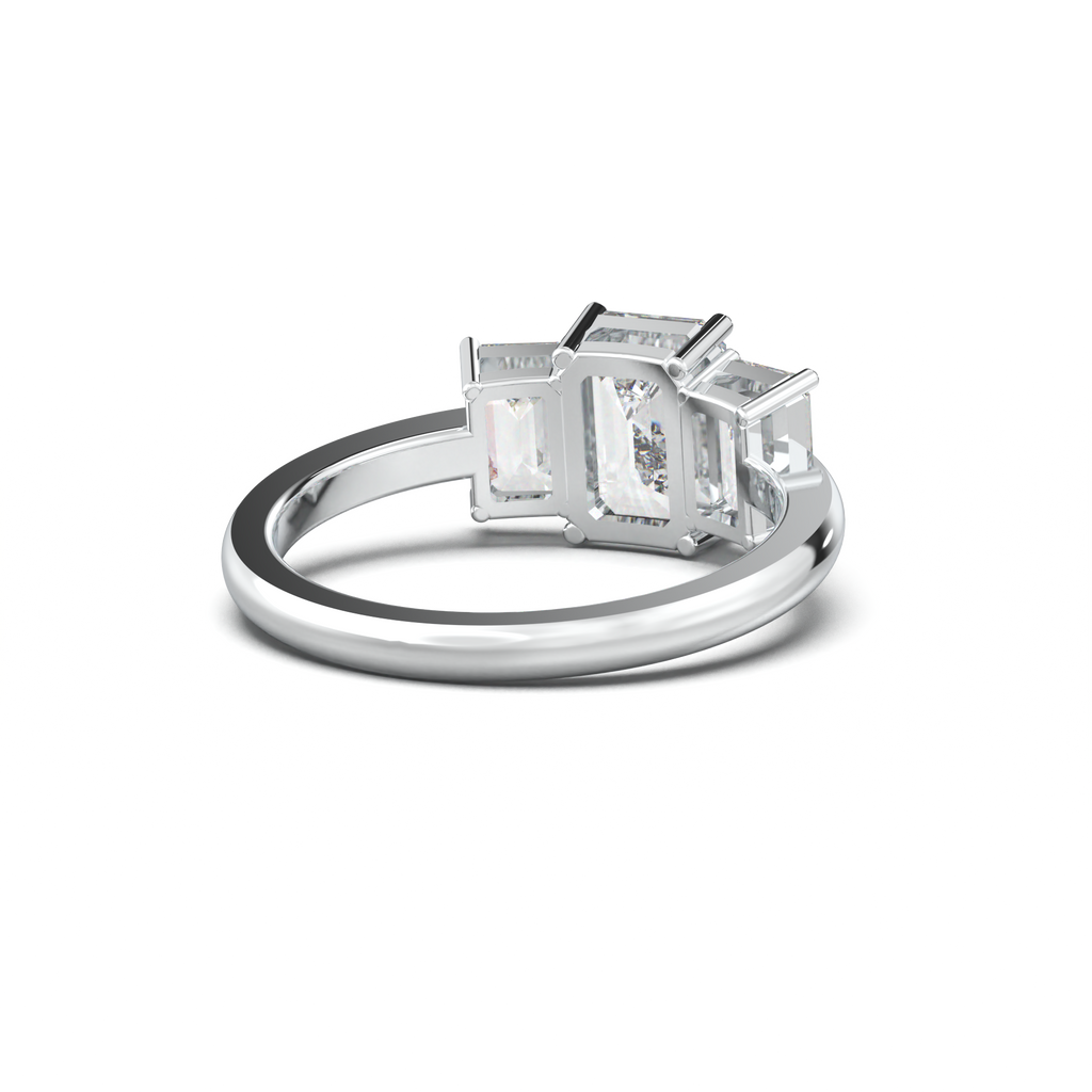 Emerald Three-Stone Engagement Ring