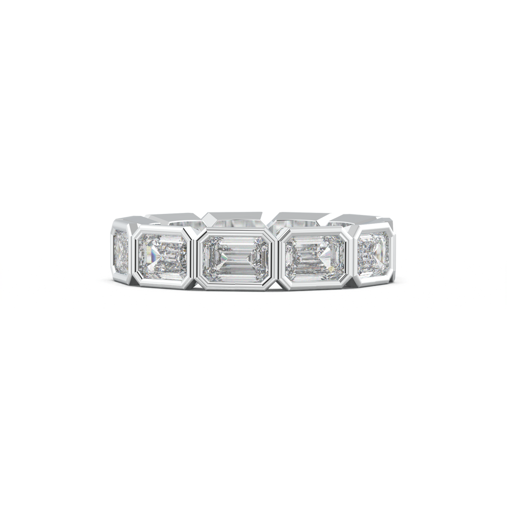 Emerald-Cut Bezel-Style Eternity Wedding Band