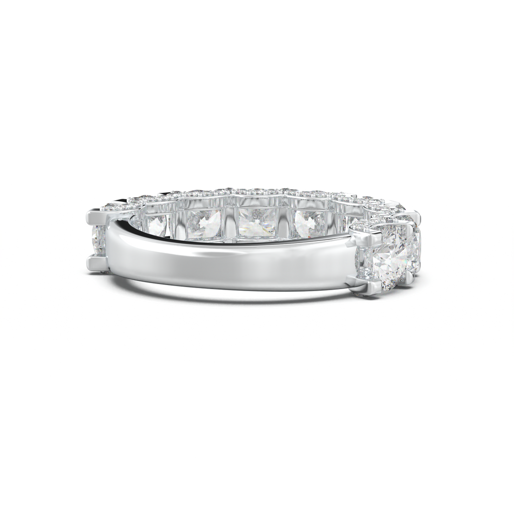Round Diamond Pavé-Edge Wedding Band