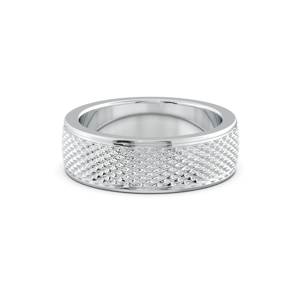 Diamond-Cut Textured Men's Wedding Band