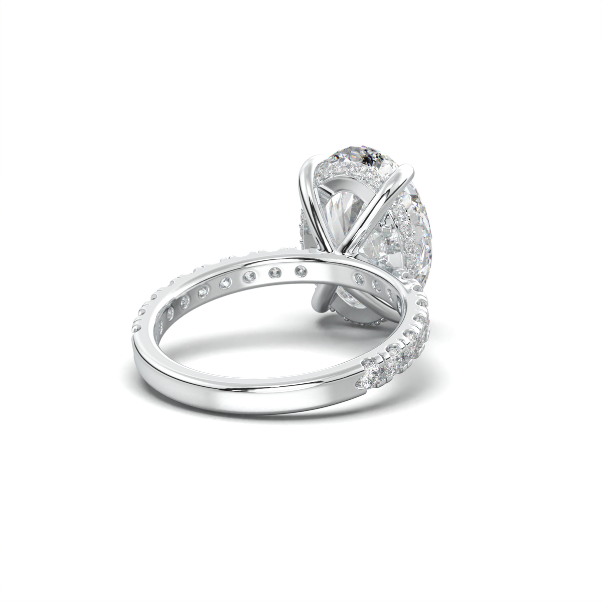 Oval Pavé Hidden Halo Engagement Ring