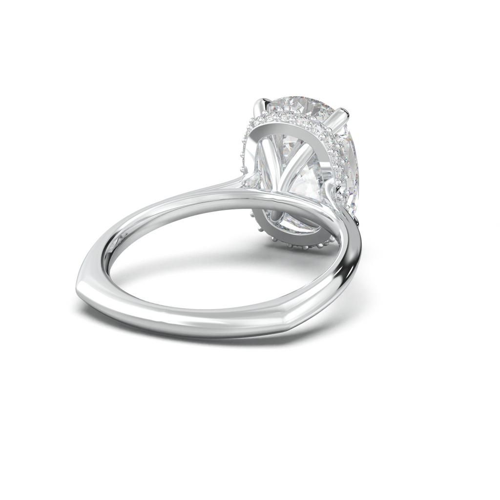 Cushion Hidden Halo Engagement Ring