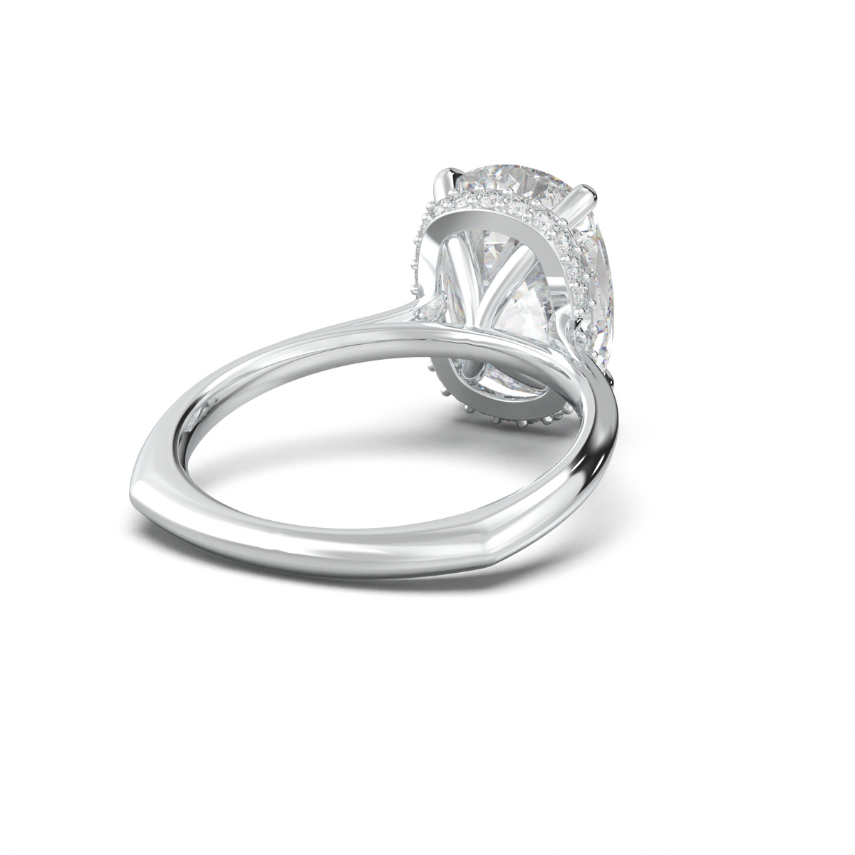 Cushion Hidden Halo Engagement Ring