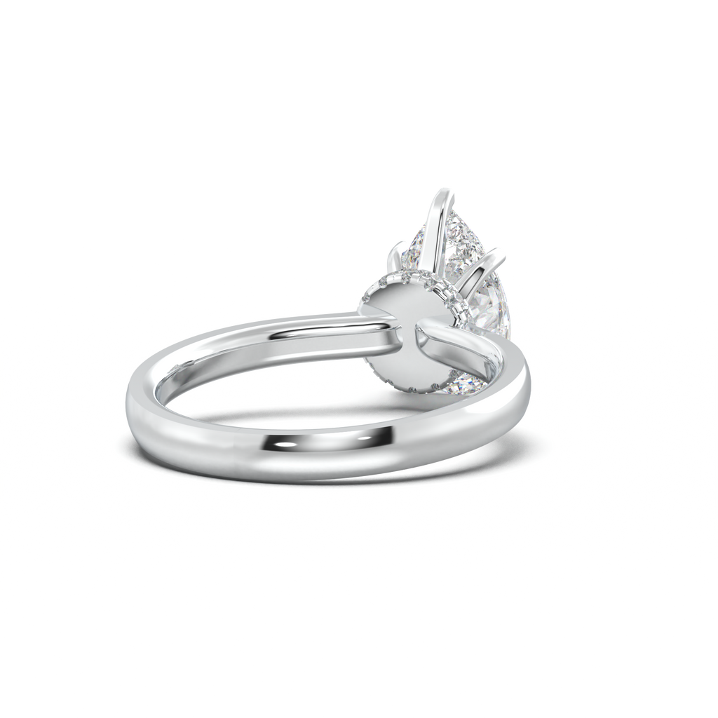 Pear Hidden Halo Engagement Ring