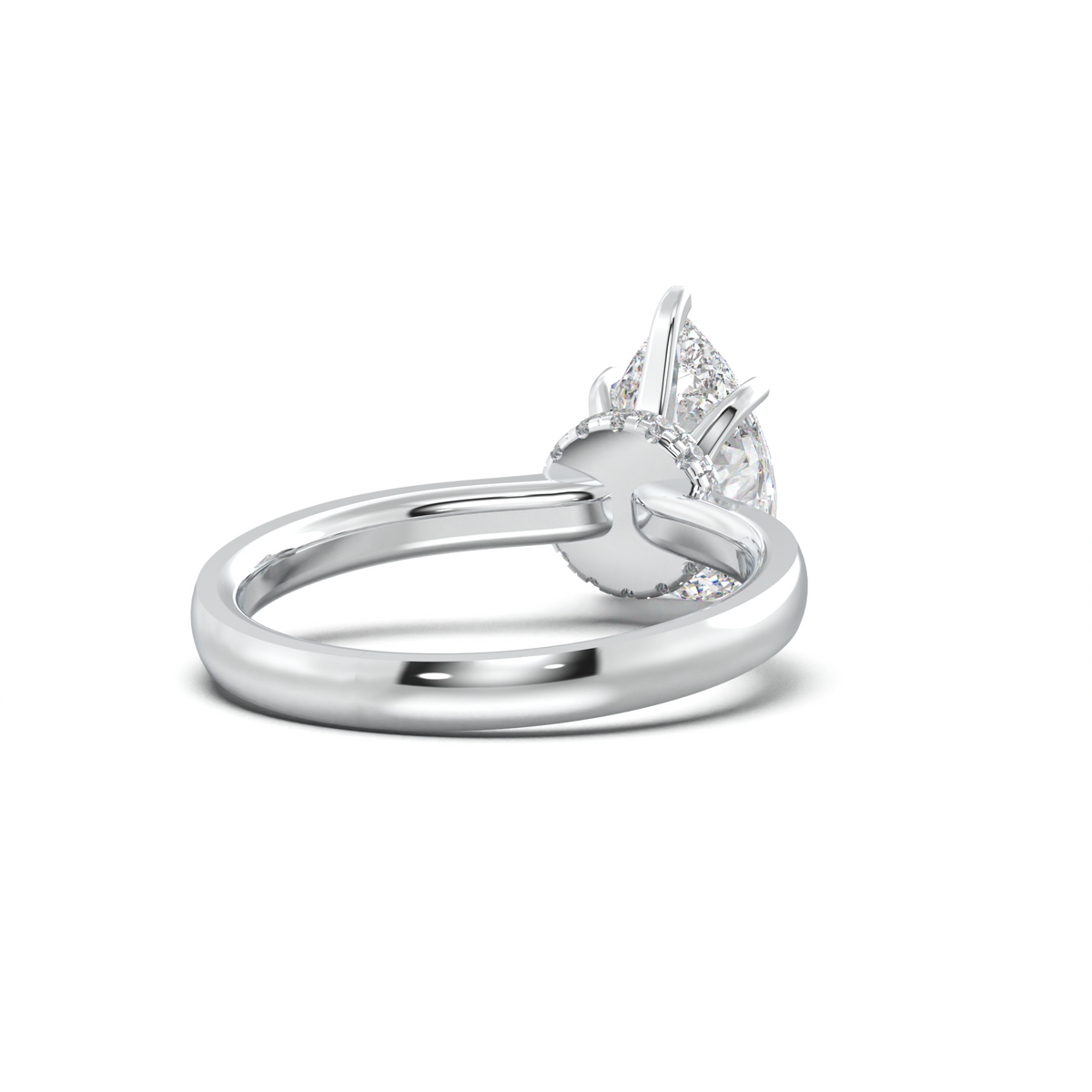 Round Hidden Halo Engagement Ring
