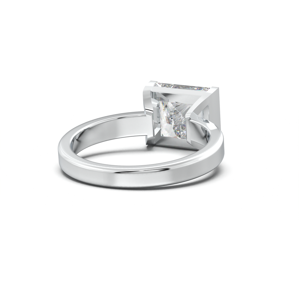 Princess Half-Bezel Engagement Ring