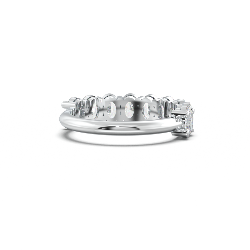 Nine-Oval Half-Eternity Wedding Band