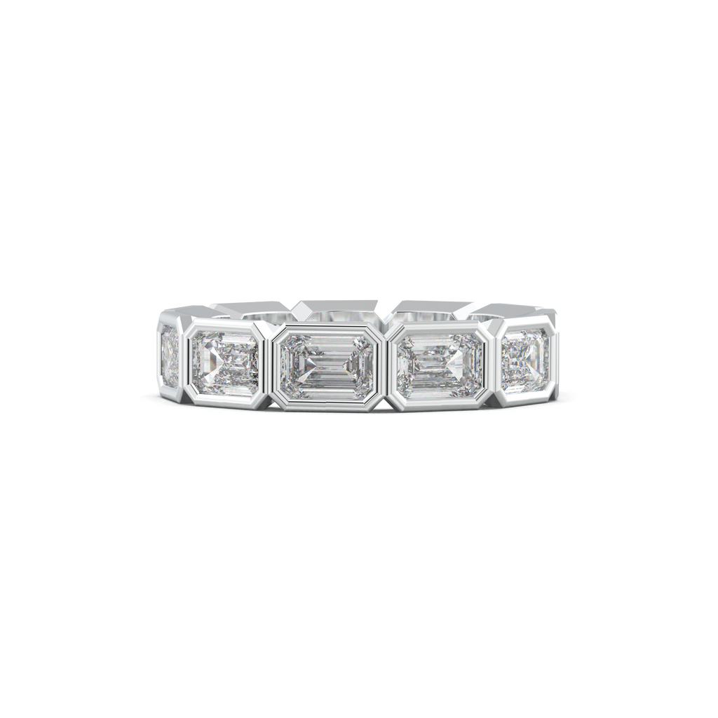 Emerald-Cut Bezel-Style Eternity Wedding Band
