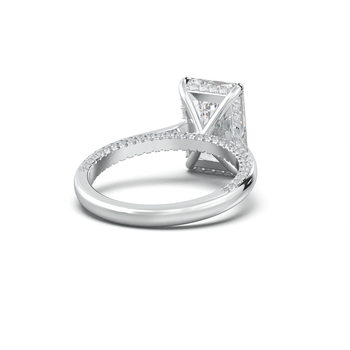 Radiant Pavé Hidden Halo Engagement Ring