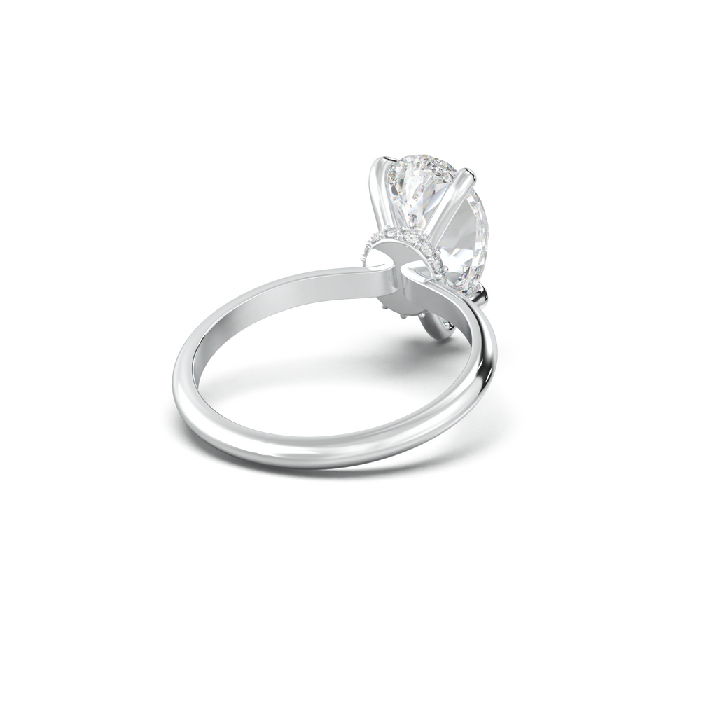 Pear Hidden Halo Engagement Ring