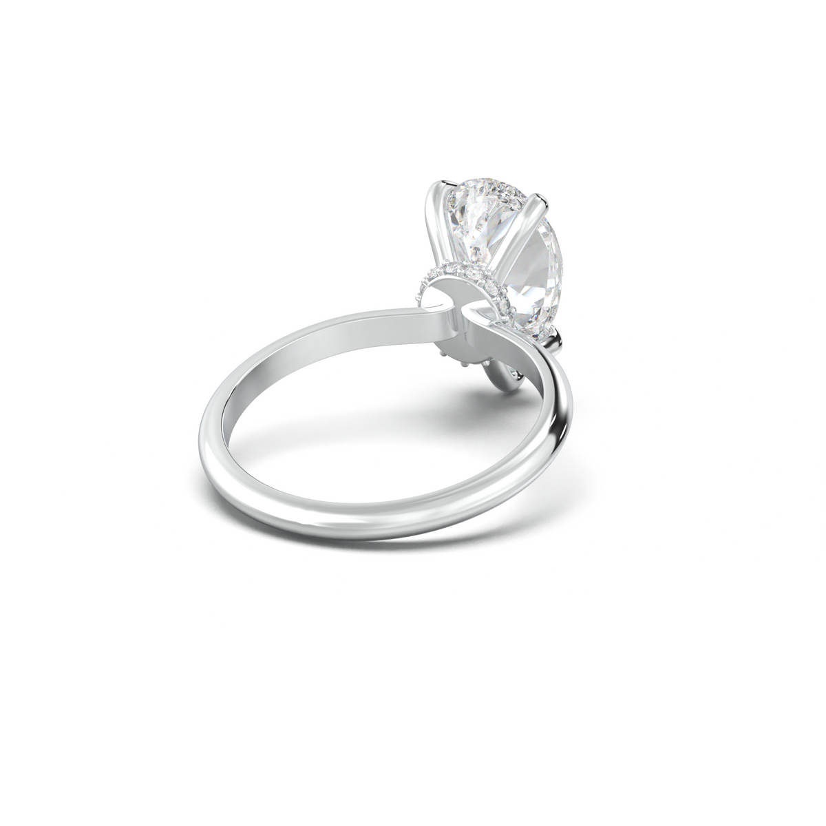 Pear Hidden Halo Engagement Ring