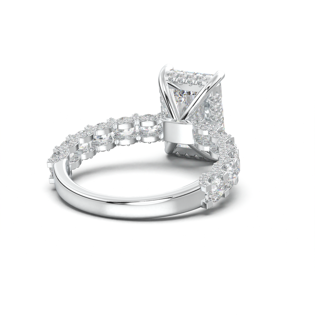 Radiant Diamond Band Engagement Ring