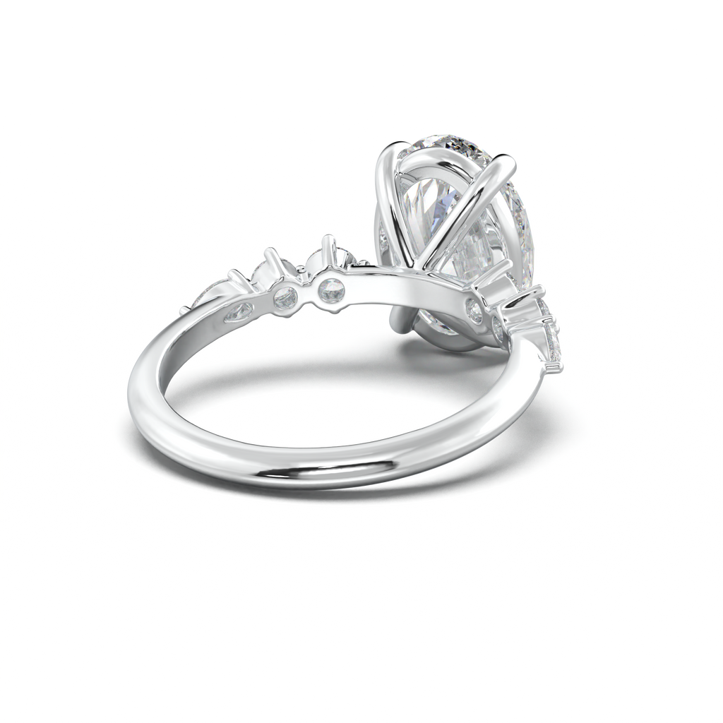 Oval Pear-Accent Engagement Ring