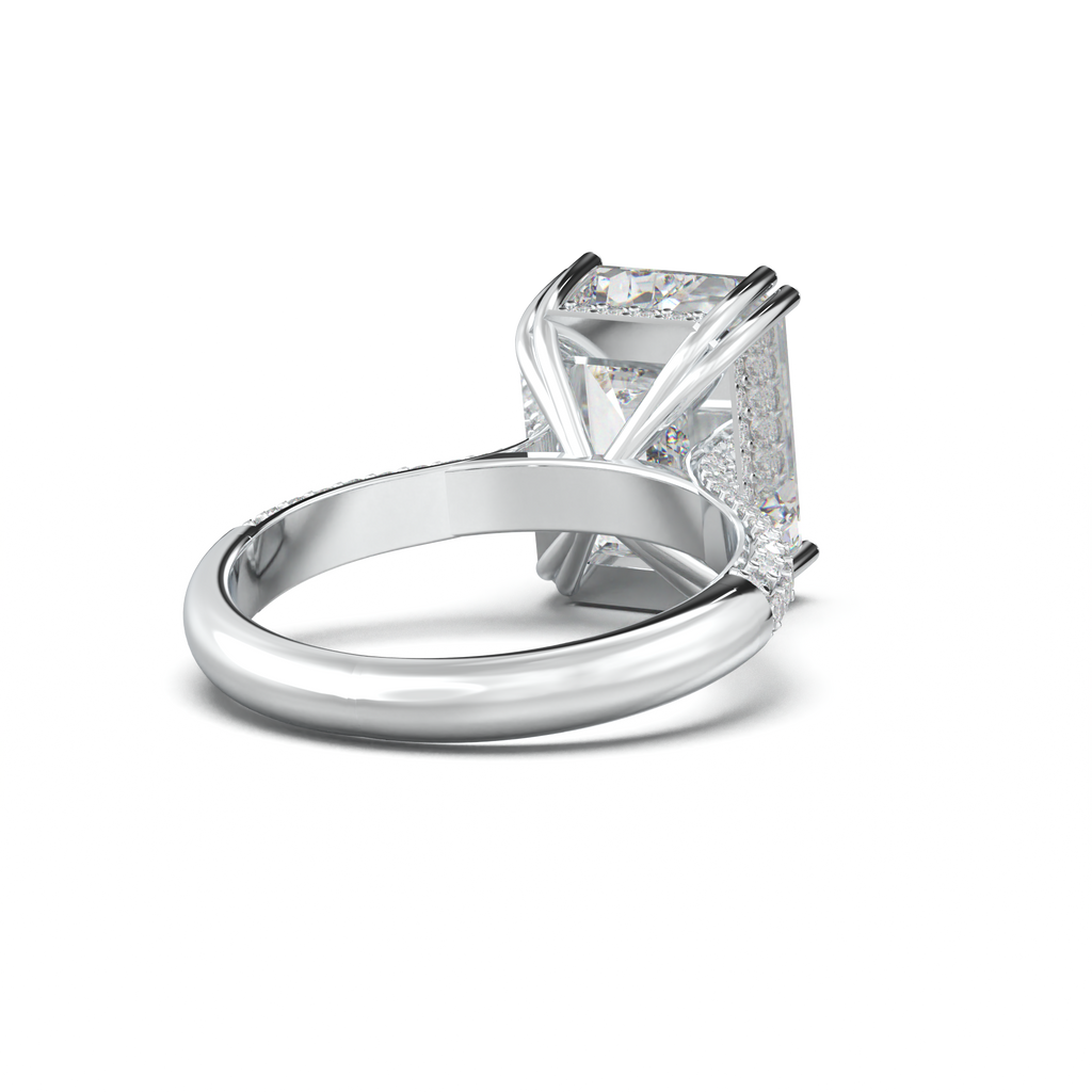 Emerald Double Pavé Engagement Ring