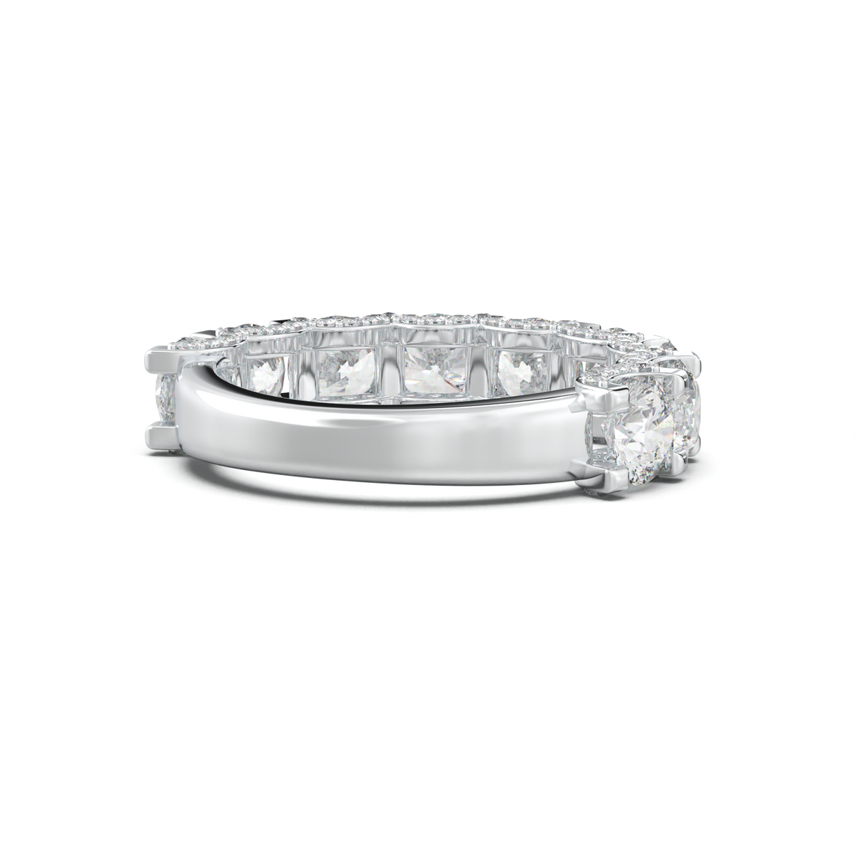 Round Diamond Pavé-Edge Wedding Band