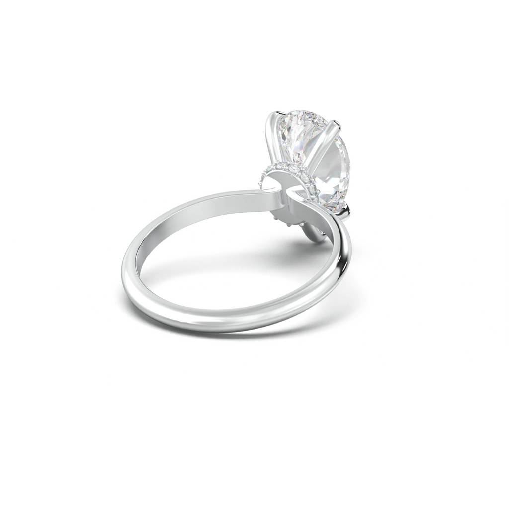 Pear Hidden Halo Engagement Ring