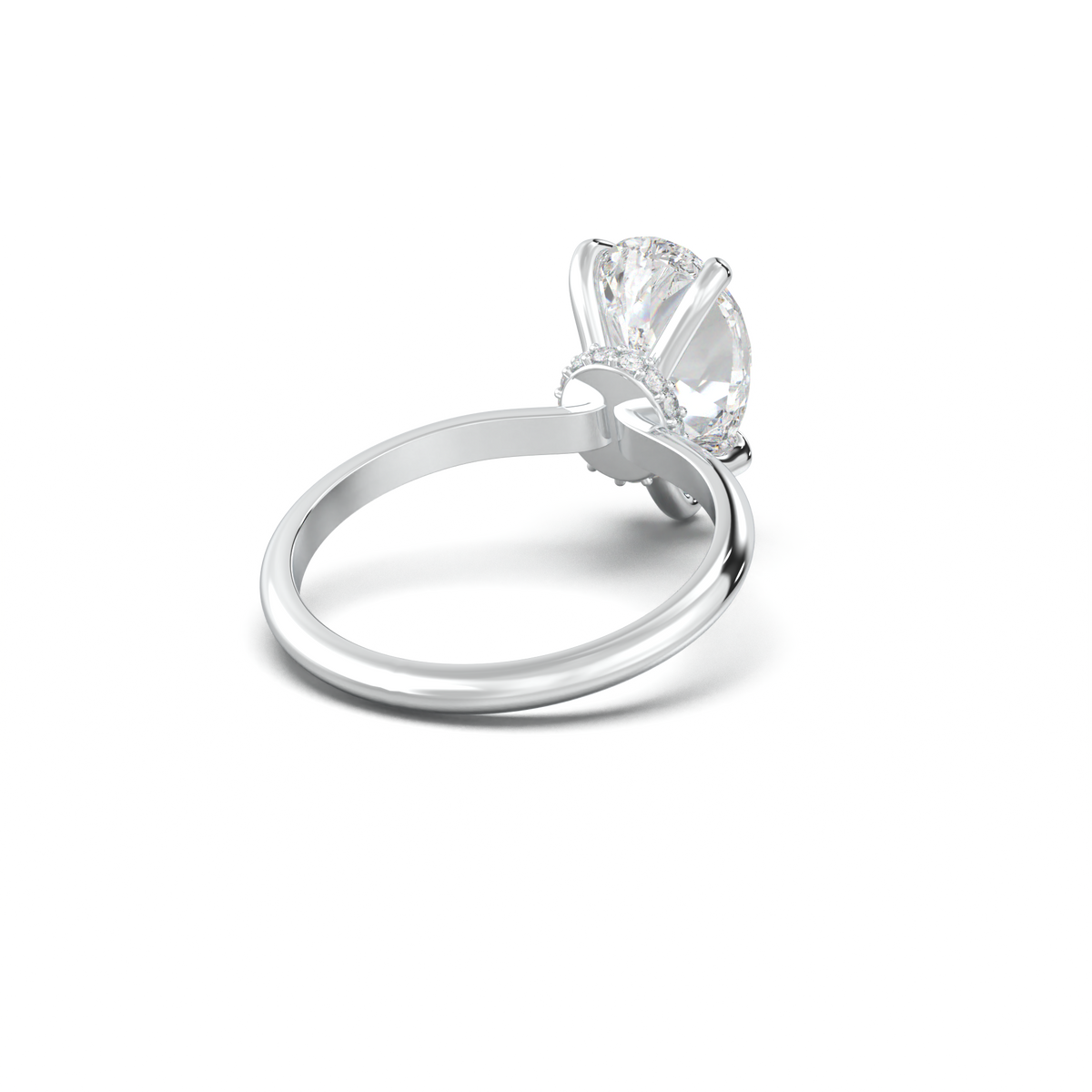 Pear Hidden Halo Engagement Ring