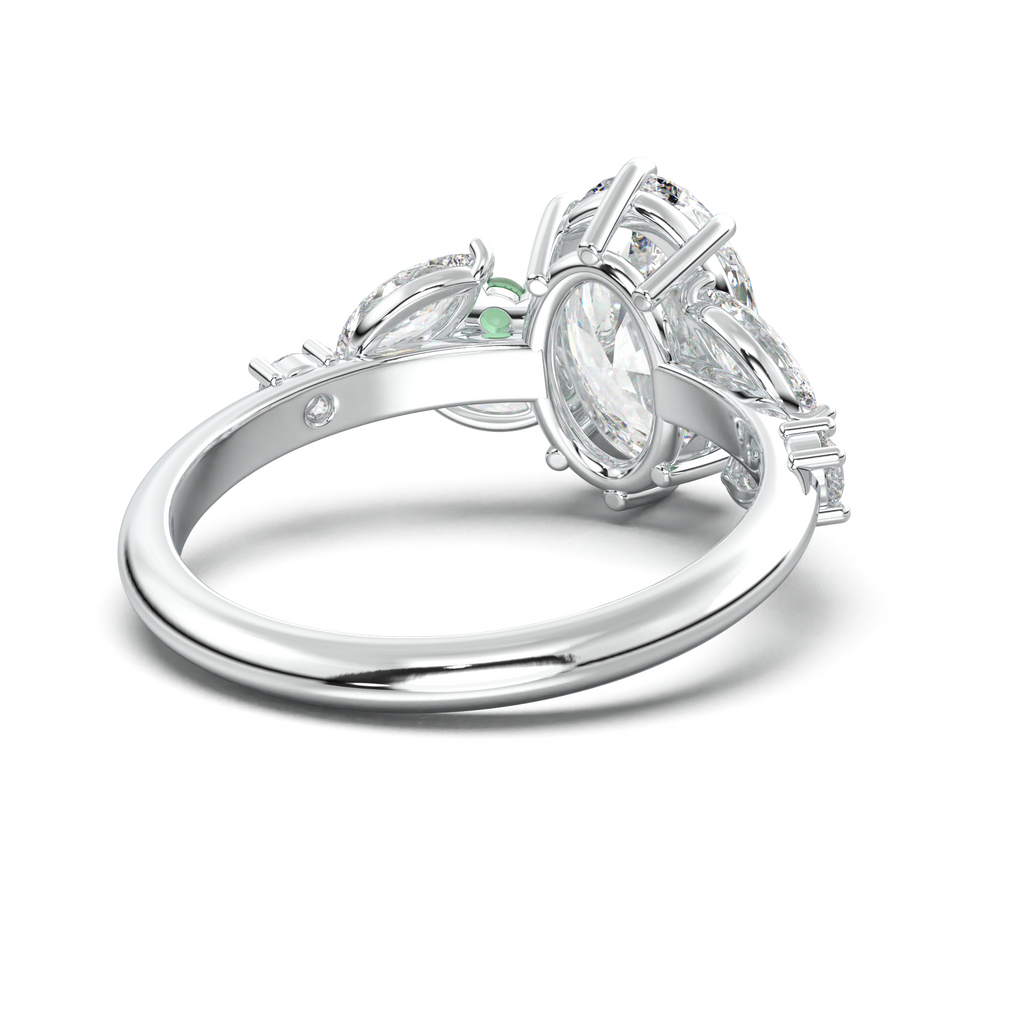 Oval Marquise-Accent Engagement Ring