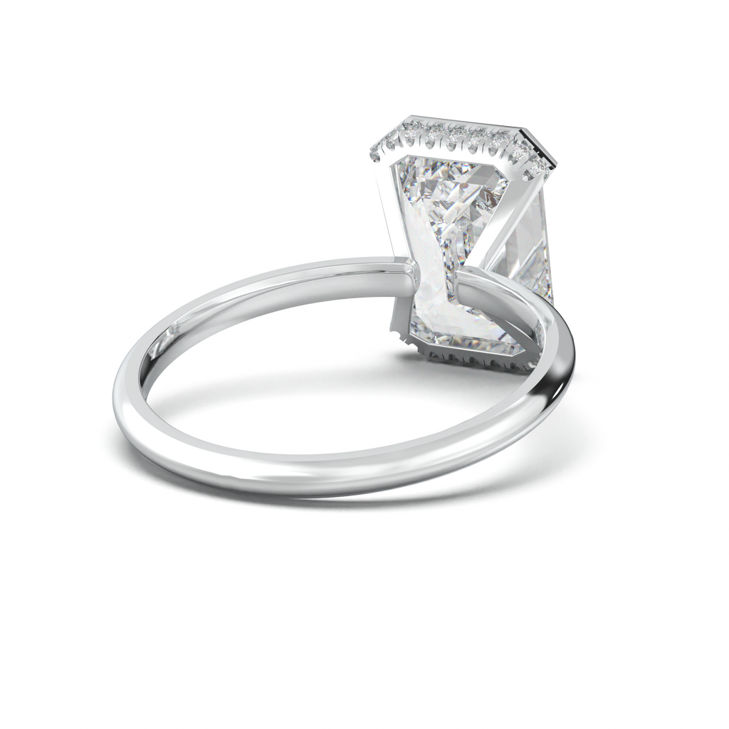 Emerald Hidden Halo Engagement Ring