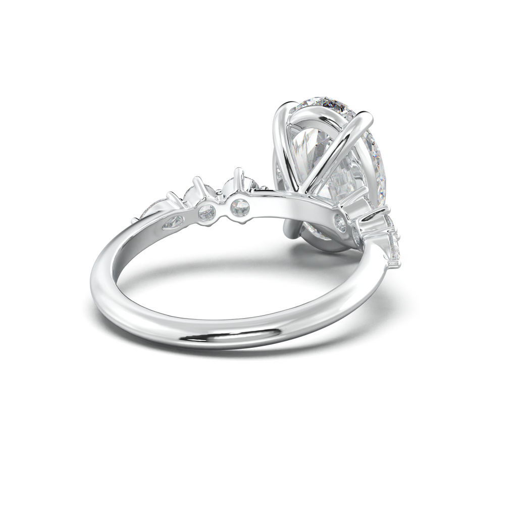 Oval Pear-Accent Engagement Ring