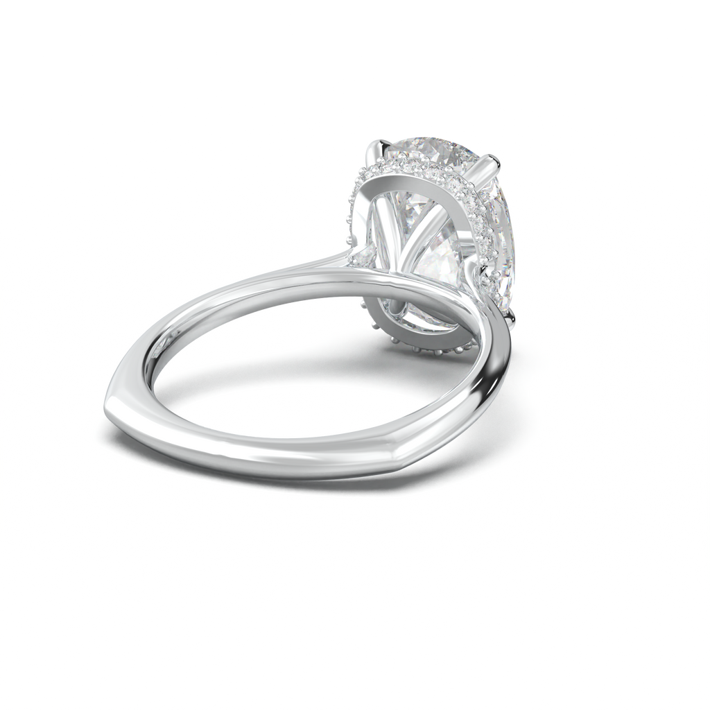 Cushion Hidden Halo Engagement Ring