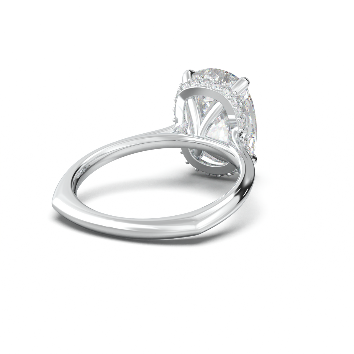 Cushion Hidden Halo Engagement Ring