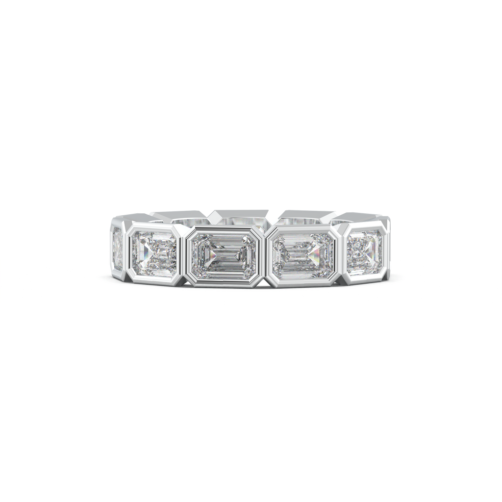 Emerald-Cut Bezel-Style Eternity Wedding Band