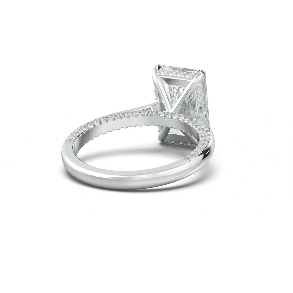 Radiant Pavé Hidden Halo Engagement Ring