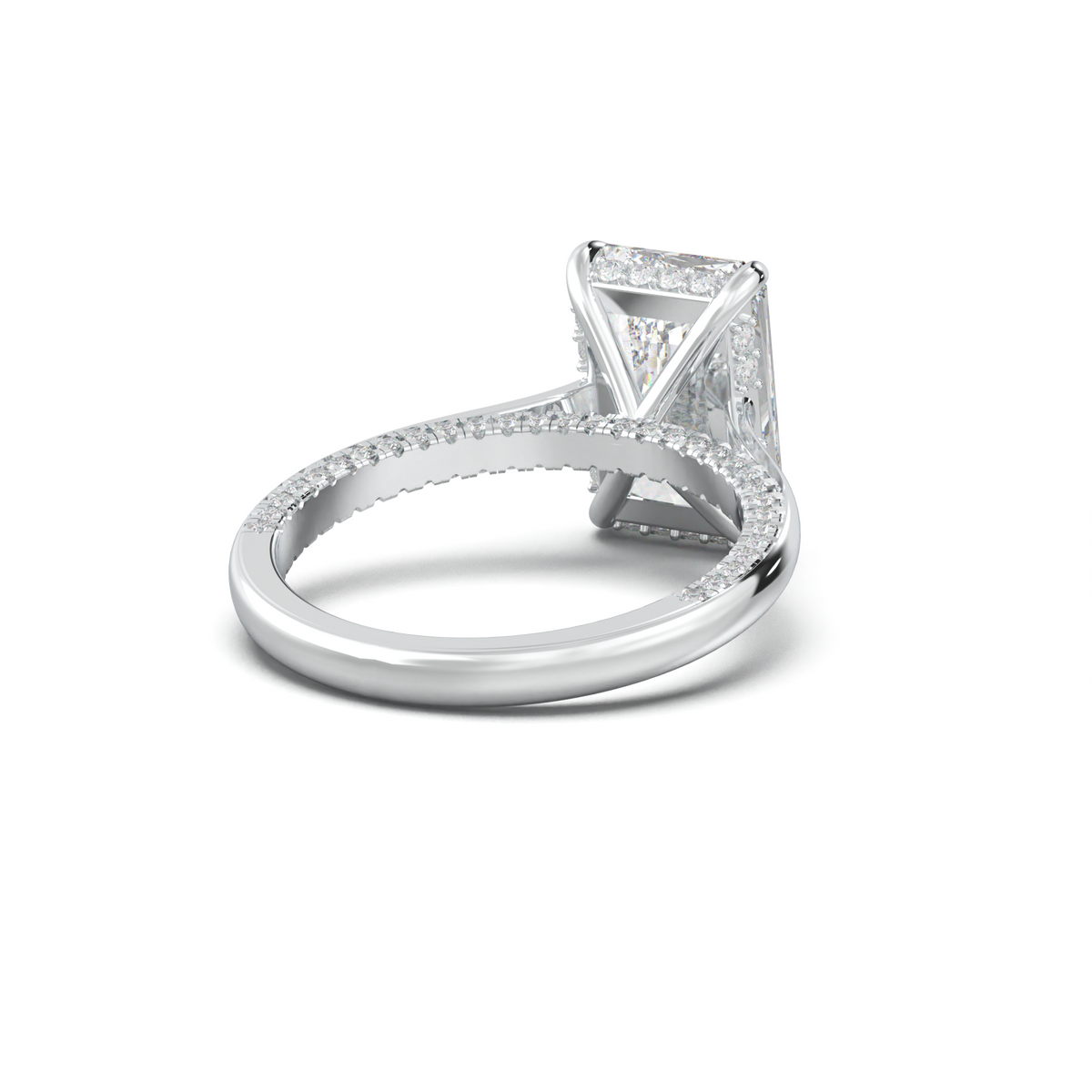 Radiant Pavé Hidden Halo Engagement Ring