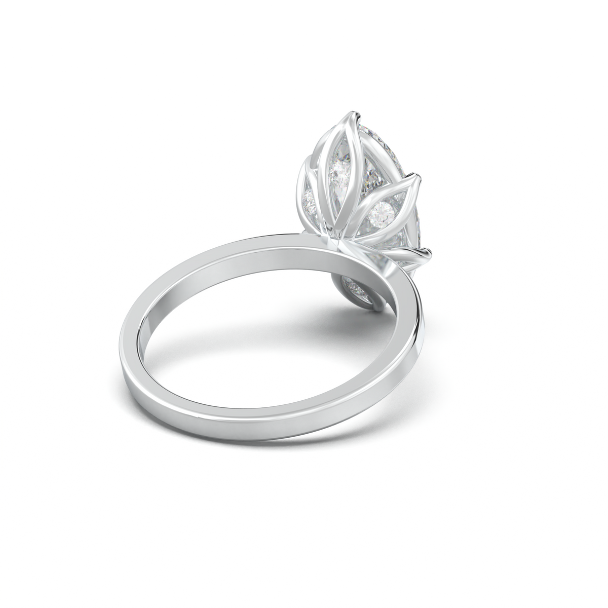 Oval Diamond-Accent Gallery Engagement Ring