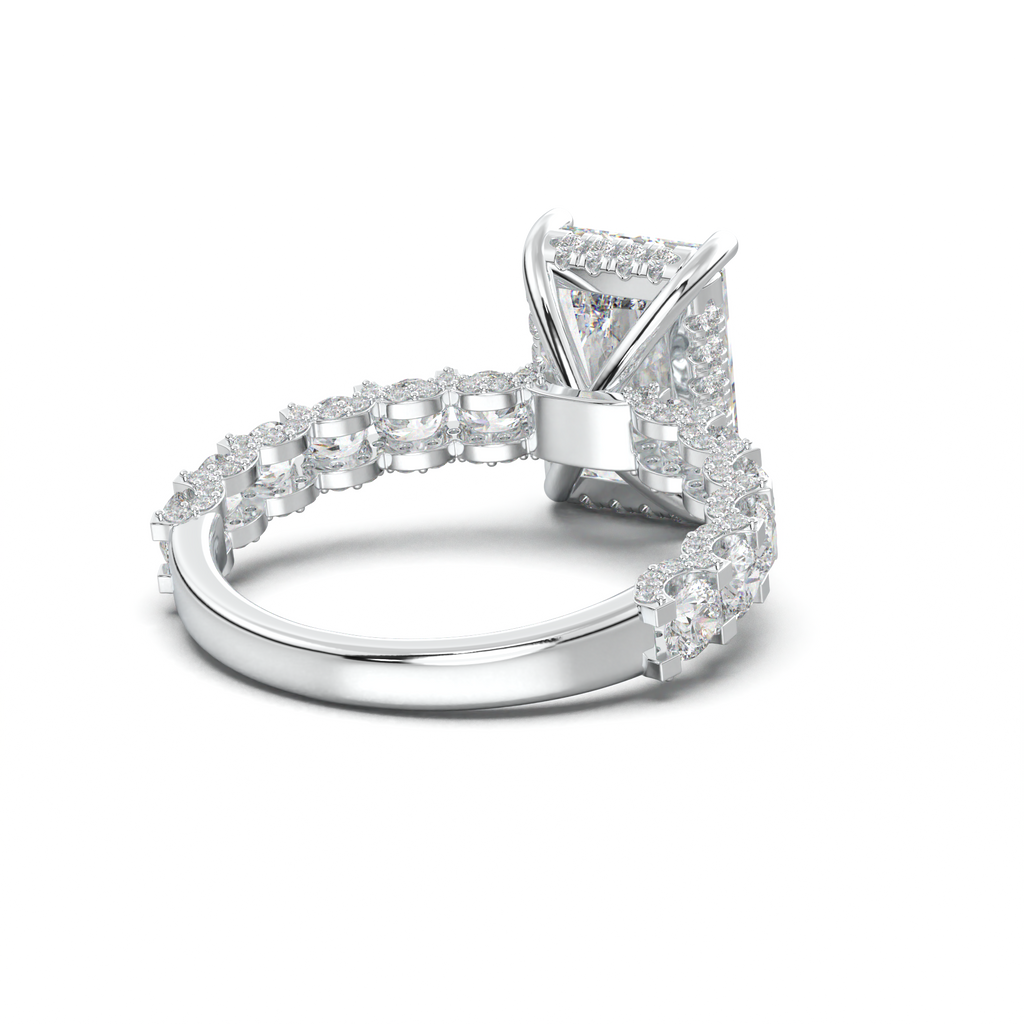 Radiant Diamond Band Engagement Ring