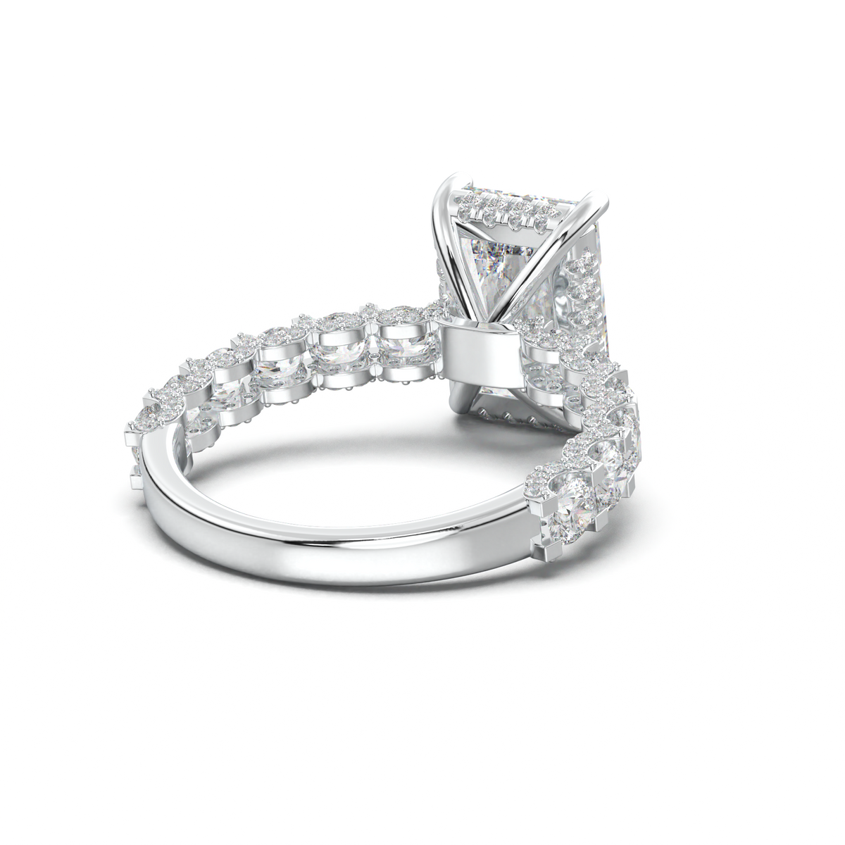 Radiant Diamond Band Engagement Ring