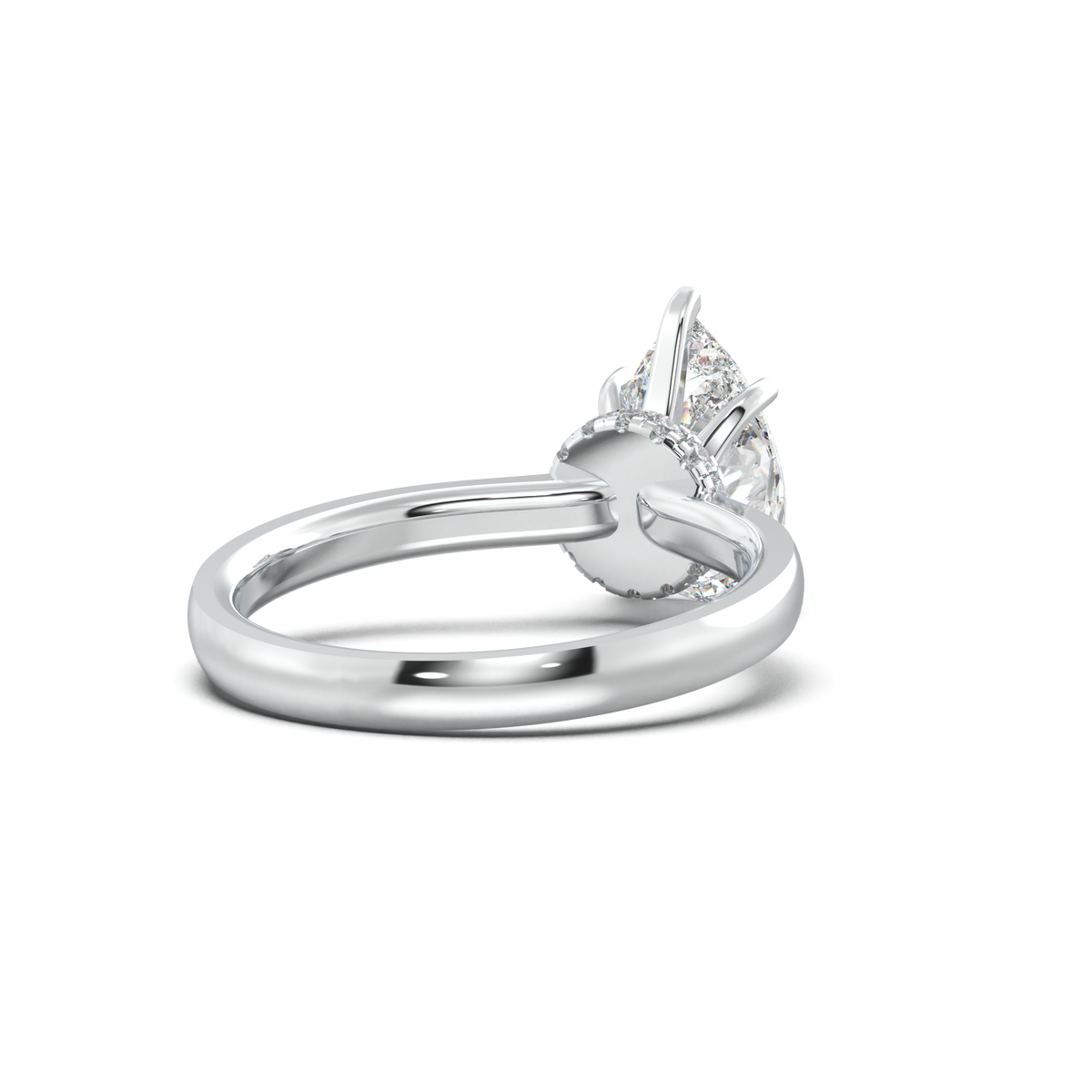 Pear Hidden Halo Engagement Ring