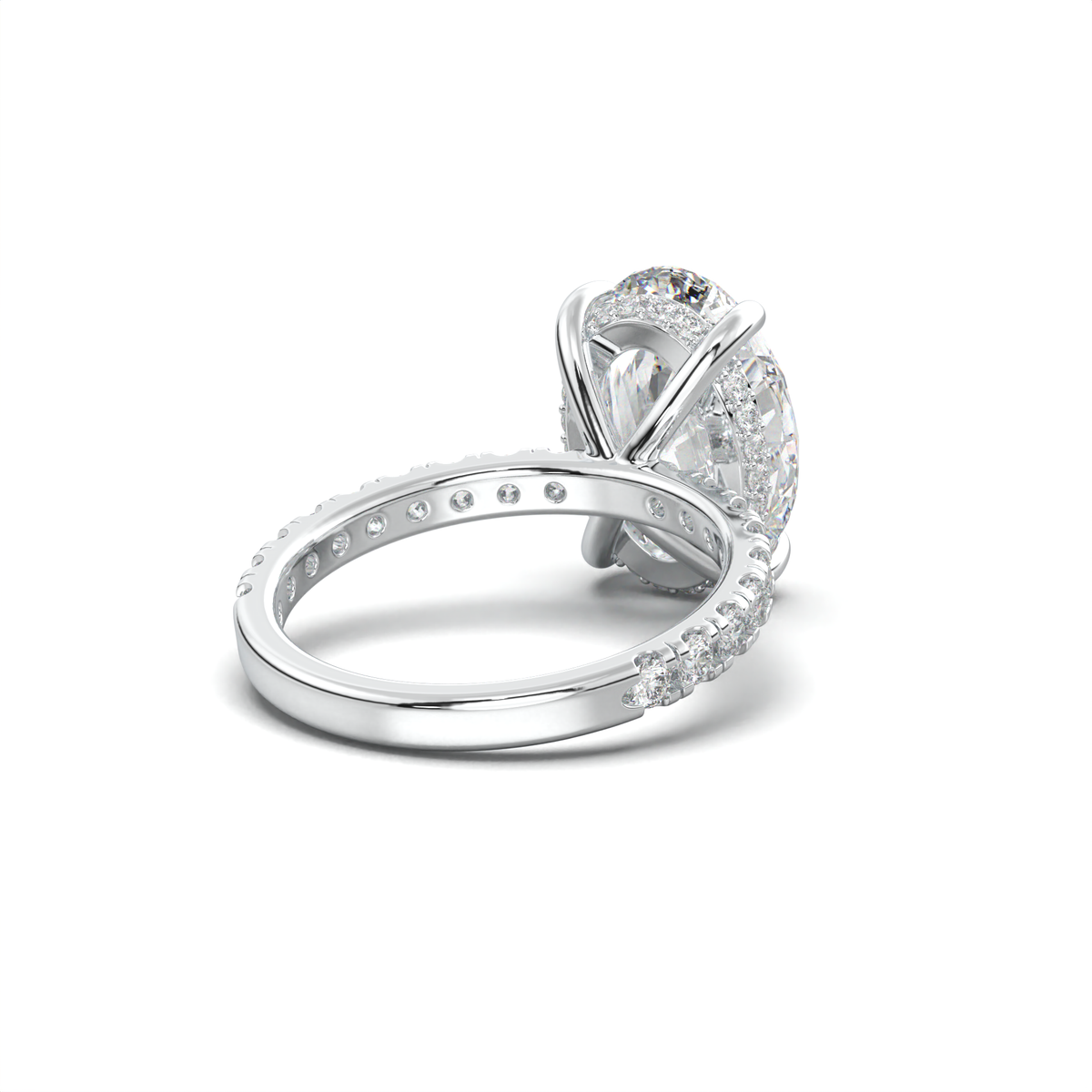 Oval Pavé Hidden Halo Engagement Ring