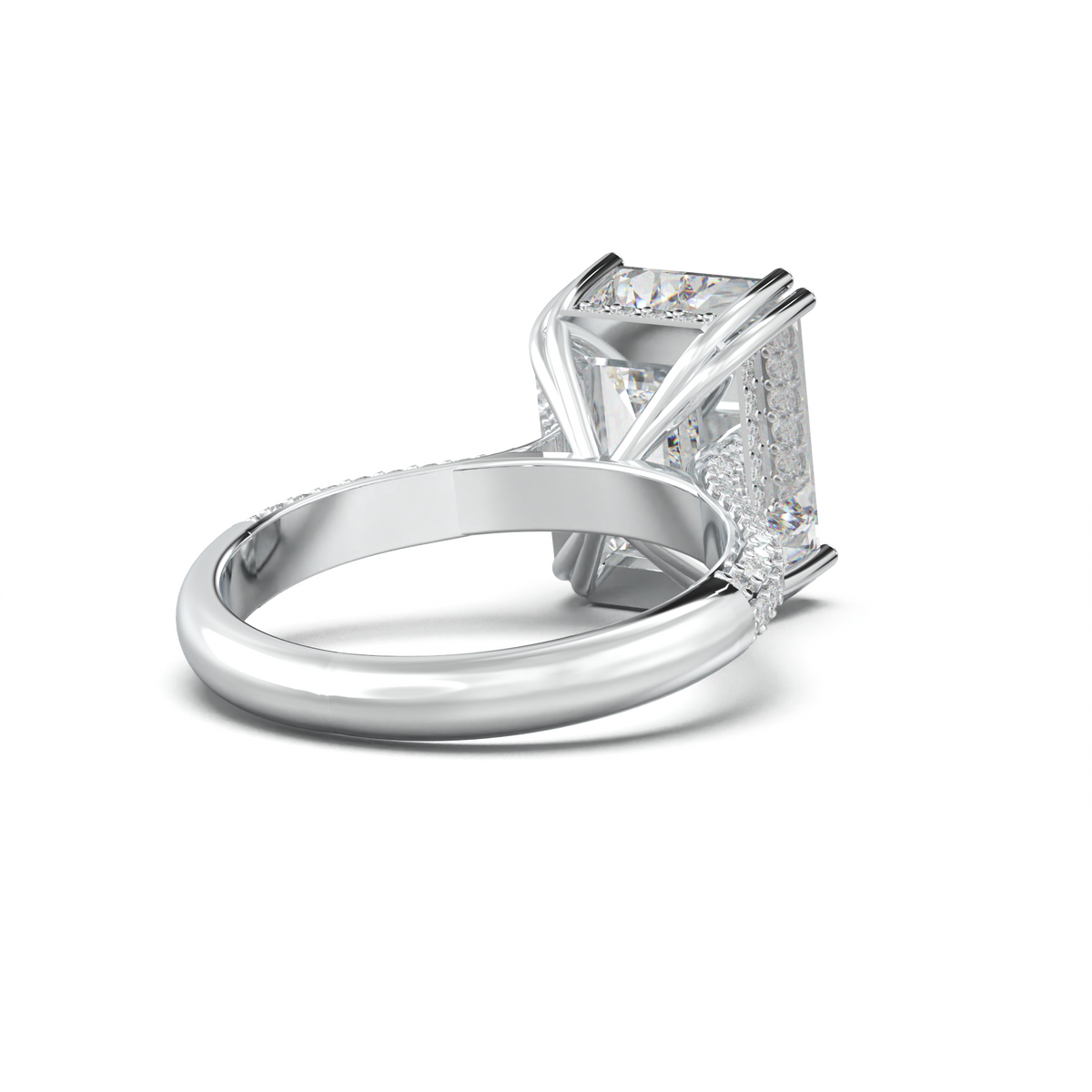Emerald Double Pavé Engagement Ring