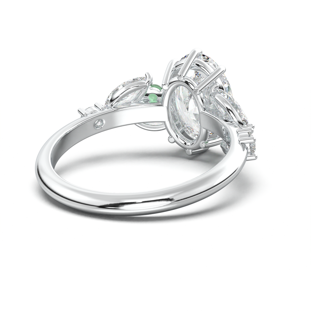 Oval Marquise-Accent Engagement Ring