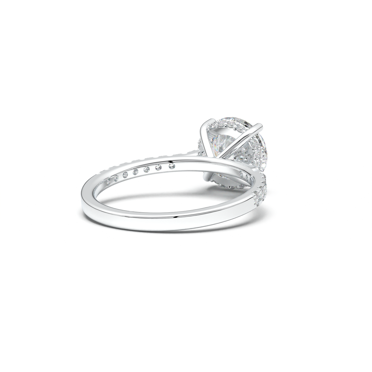 Round Pavé Engagement Ring