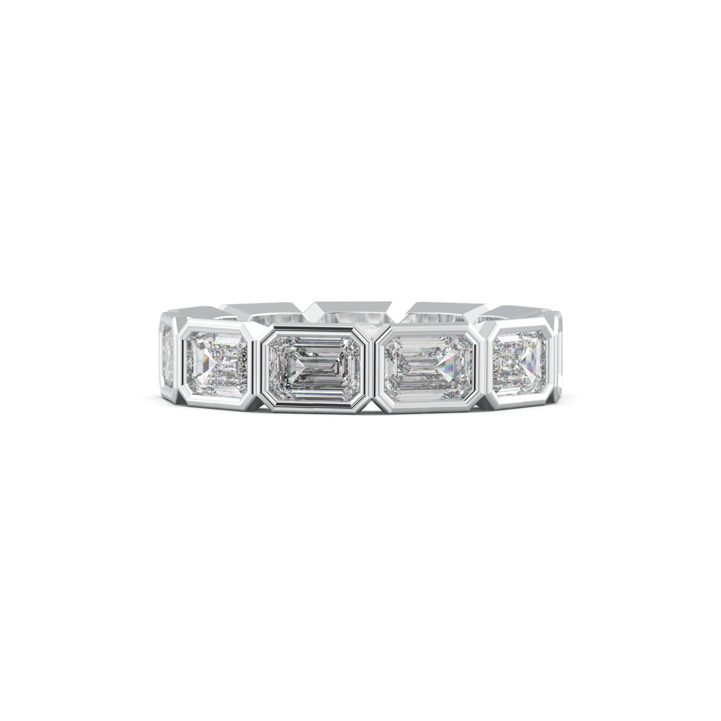 Emerald-Cut Bezel-Style Eternity Wedding Band