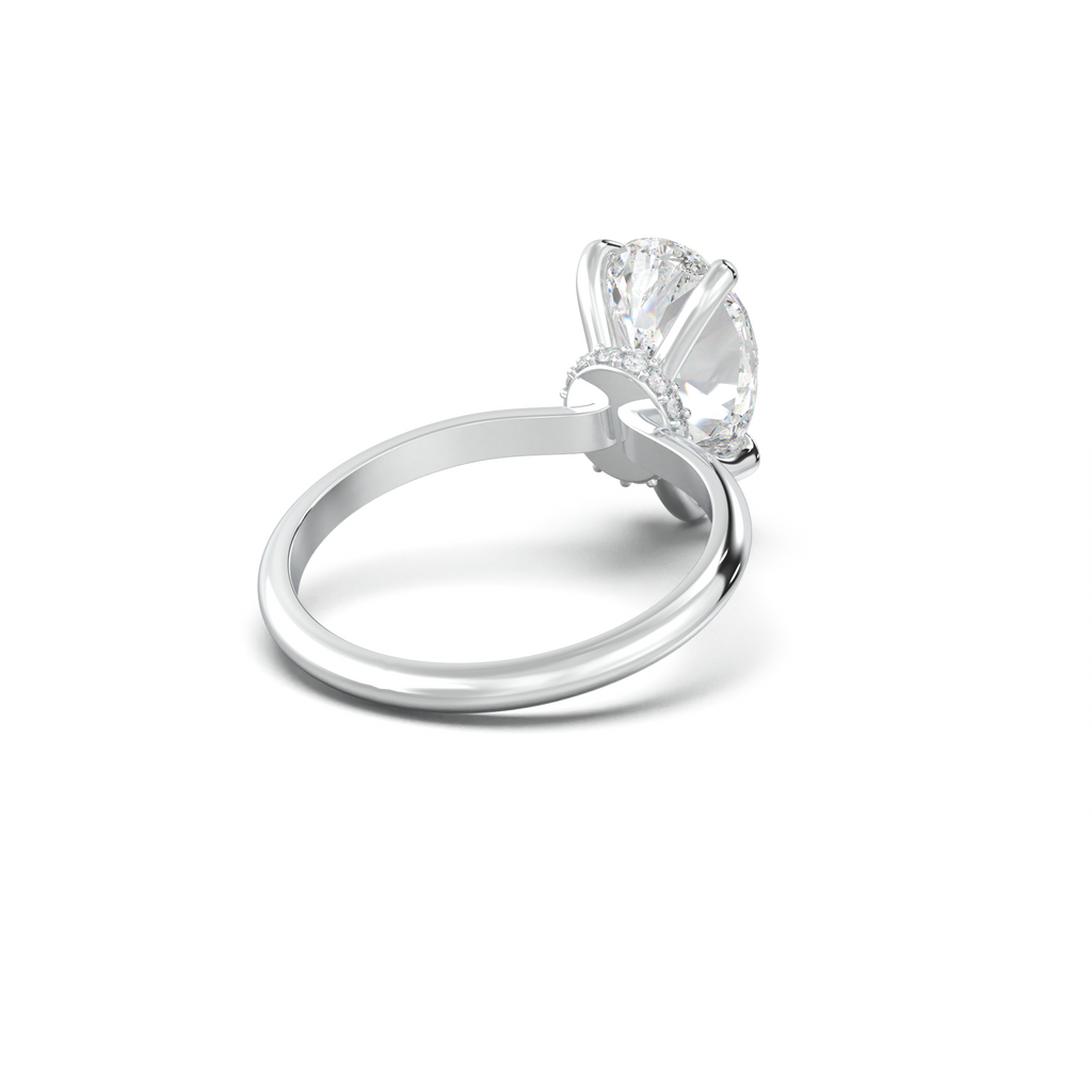Pear Hidden Halo Engagement Ring